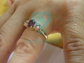 Помолвочное кольцо с аметистом и бриллиантами на заказ